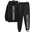 Men's Black Printed Hoodie Track Suit - 2 Pcs Set